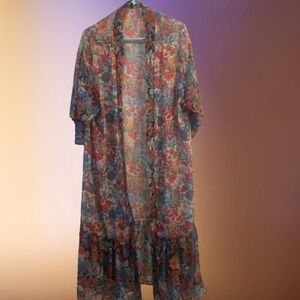 Floral Sheer Kimono Robe